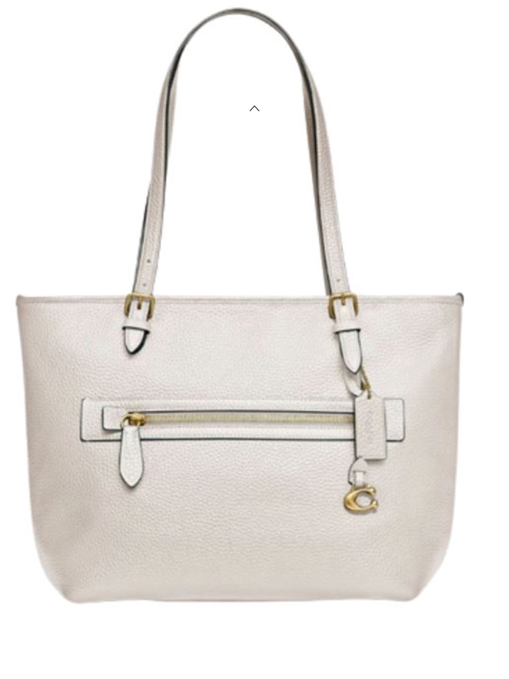 NWT Coach Taylor White Pebbled Leather Tote with Front Zip